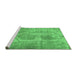 Sideview of Machine Washable Abstract Emerald Green Modern Area Rugs, wshabs2048emgrn