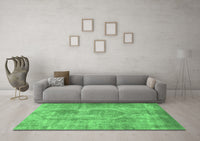 Machine Washable Abstract Emerald Green Modern Rug, wshabs2048emgrn