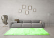 Machine Washable Abstract Green Modern Area Rugs in a Living Room,, wshabs2049grn