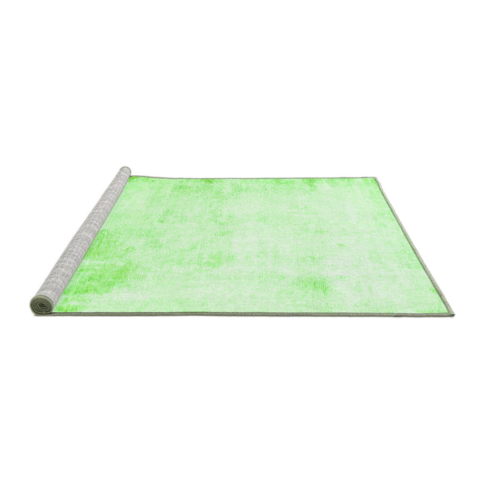 Sideview of Machine Washable Abstract Green Modern Area Rugs, wshabs2049grn