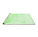 Sideview of Machine Washable Abstract Green Modern Area Rugs, wshabs2049grn