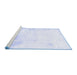 Sideview of Machine Washable Abstract Blue Modern Rug, wshabs2049blu