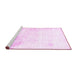 Sideview of Machine Washable Abstract Pink Modern Rug, wshabs2049pnk