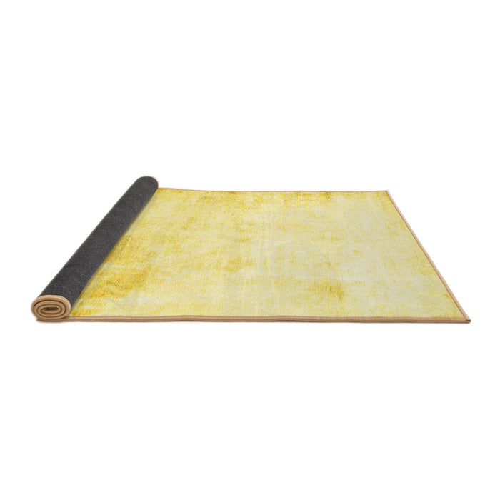 Sideview of Abstract Yellow Modern Rug, abs2049yw