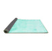 Sideview of Abstract Turquoise Modern Rug, abs2049turq