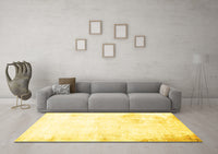 Machine Washable Abstract Yellow Modern Rug, wshabs2049yw