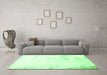 Machine Washable Abstract Emerald Green Modern Area Rugs in a Living Room,, wshabs2049emgrn