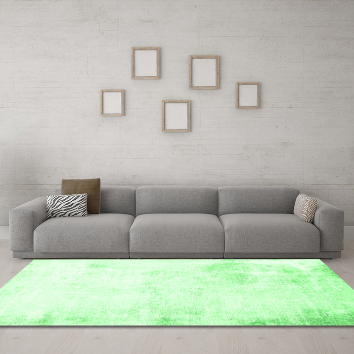Machine Washable Abstract Emerald Green Modern Area Rugs in a Living Room,, wshabs2049emgrn