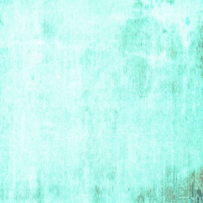 Square Machine Washable Abstract Turquoise Modern Area Rugs, wshabs2049turq