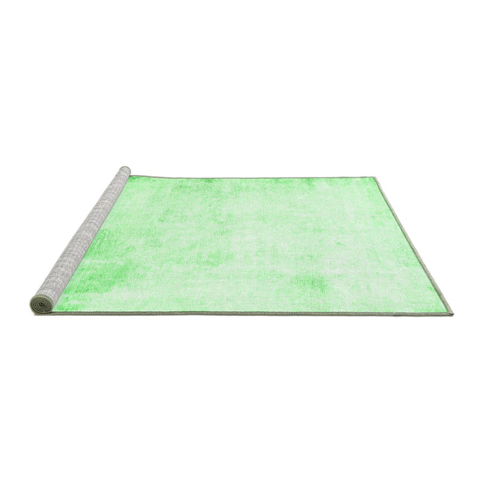 Sideview of Machine Washable Abstract Emerald Green Modern Area Rugs, wshabs2049emgrn