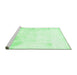 Sideview of Machine Washable Abstract Emerald Green Modern Area Rugs, wshabs2049emgrn