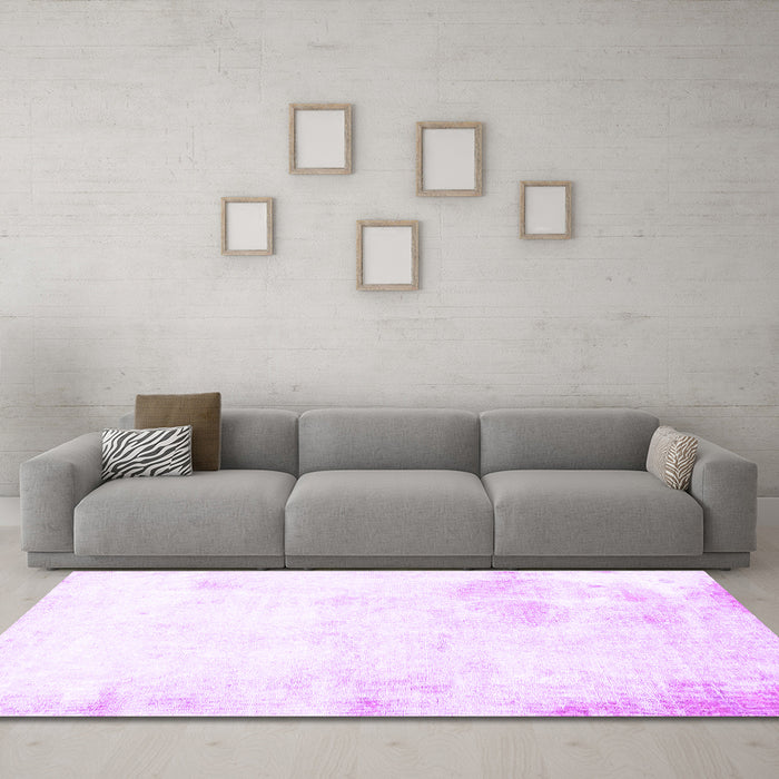 Machine Washable Abstract Purple Modern Area Rugs in a Living Room, wshabs2049pur