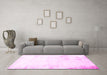 Machine Washable Abstract Pink Modern Rug in a Living Room, wshabs2049pnk