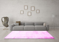 Machine Washable Abstract Pink Modern Rug, wshabs2049pnk