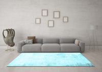 Machine Washable Abstract Light Blue Modern Rug, wshabs2049lblu