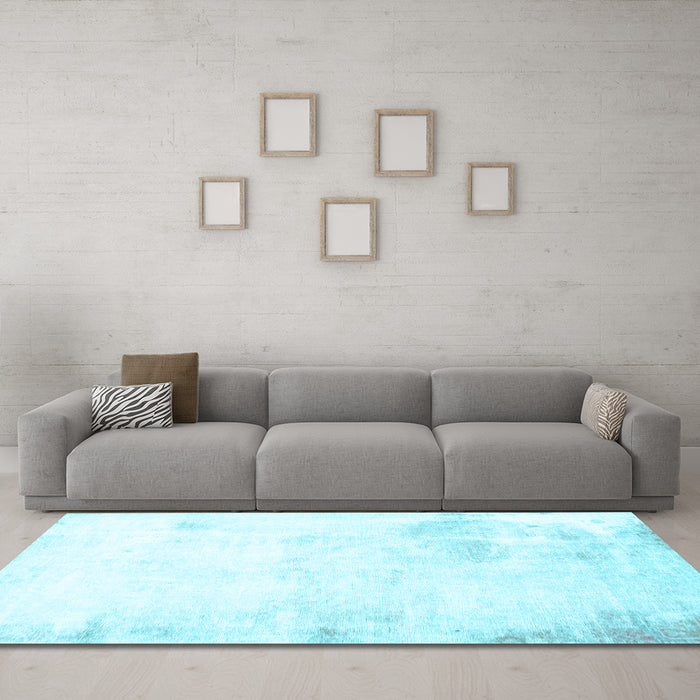 Machine Washable Abstract Light Blue Modern Rug in a Living Room, wshabs2049lblu