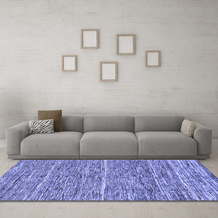Machine Washable Abstract Blue Modern Rug in a Living Room, wshabs204blu