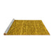 Sideview of Machine Washable Abstract Yellow Modern Rug, wshabs204yw