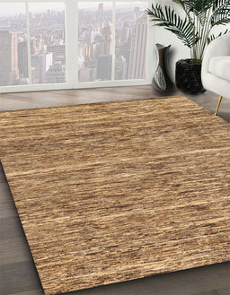 Abstract Light Brown Modern Rug in Family Room, abs204