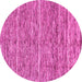 Round Machine Washable Abstract Pink Modern Rug, wshabs204pnk