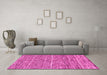 Machine Washable Abstract Pink Modern Rug in a Living Room, wshabs204pnk