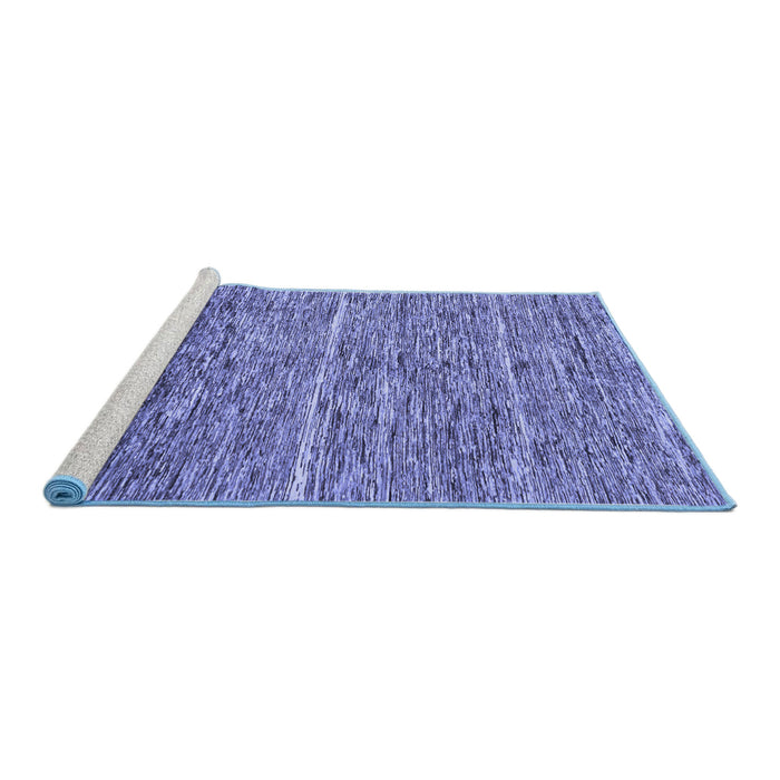 Sideview of Machine Washable Abstract Blue Modern Rug, wshabs204blu