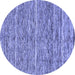 Round Abstract Blue Modern Rug, abs204blu