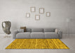 Machine Washable Abstract Yellow Modern Rug in a Living Room, wshabs204yw