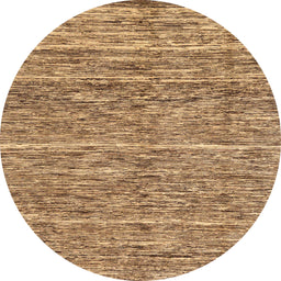Round Machine Washable Abstract Light Brown Rug, wshabs204