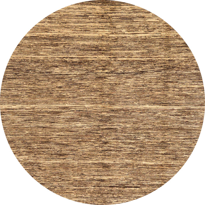 Round Abstract Light Brown Modern Rug, abs204