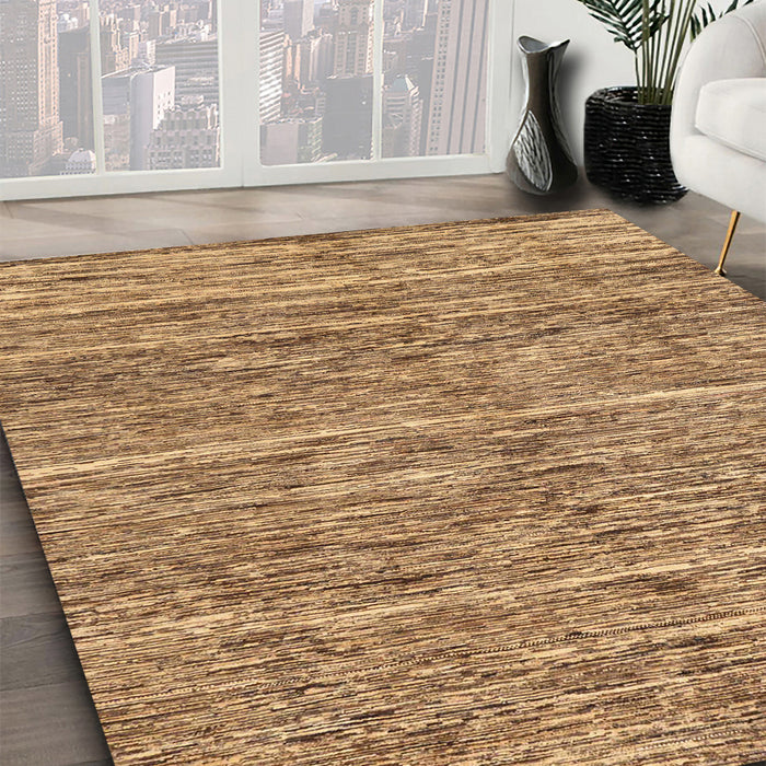 Abstract Light Brown Modern Rug in Family Room, abs204