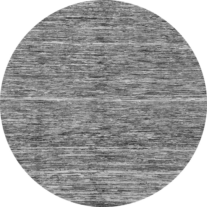 Round Machine Washable Abstract Gray Modern Rug, wshabs204gry