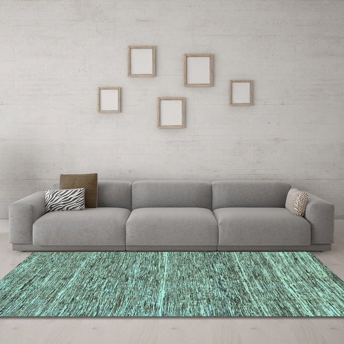 Machine Washable Abstract Light Blue Modern Rug in a Living Room, wshabs204lblu