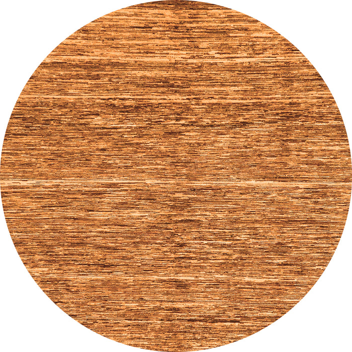 Round Machine Washable Abstract Orange Modern Area Rugs, wshabs204org