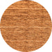 Round Machine Washable Abstract Orange Modern Area Rugs, wshabs204org