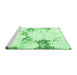 Sideview of Machine Washable Abstract Emerald Green Modern Area Rugs, wshabs2050emgrn