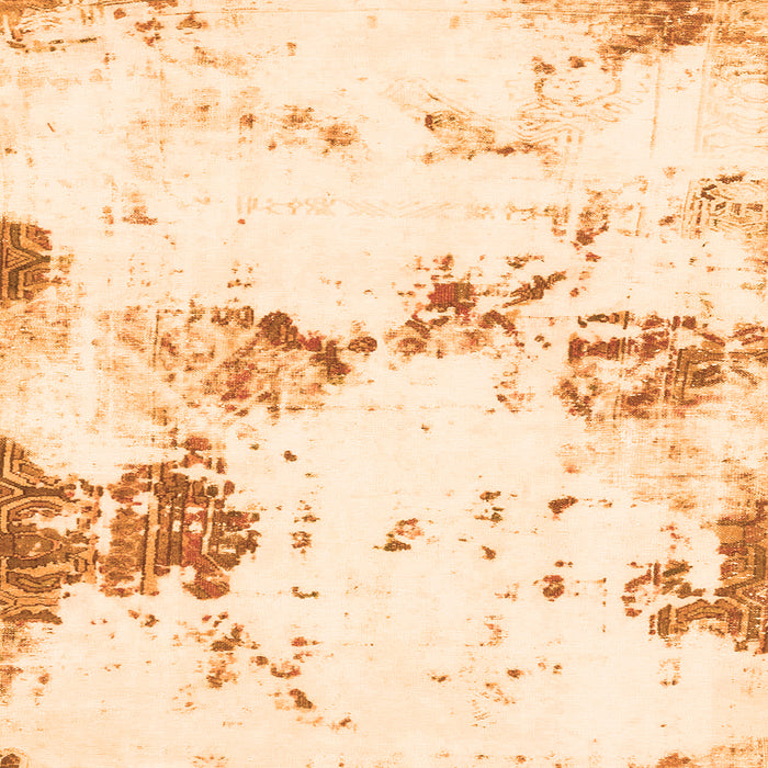 Square Machine Washable Abstract Orange Modern Area Rugs, wshabs2050org