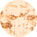 Round Abstract Orange Modern Rug, abs2050org