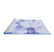 Sideview of Machine Washable Abstract Blue Modern Rug, wshabs2050blu