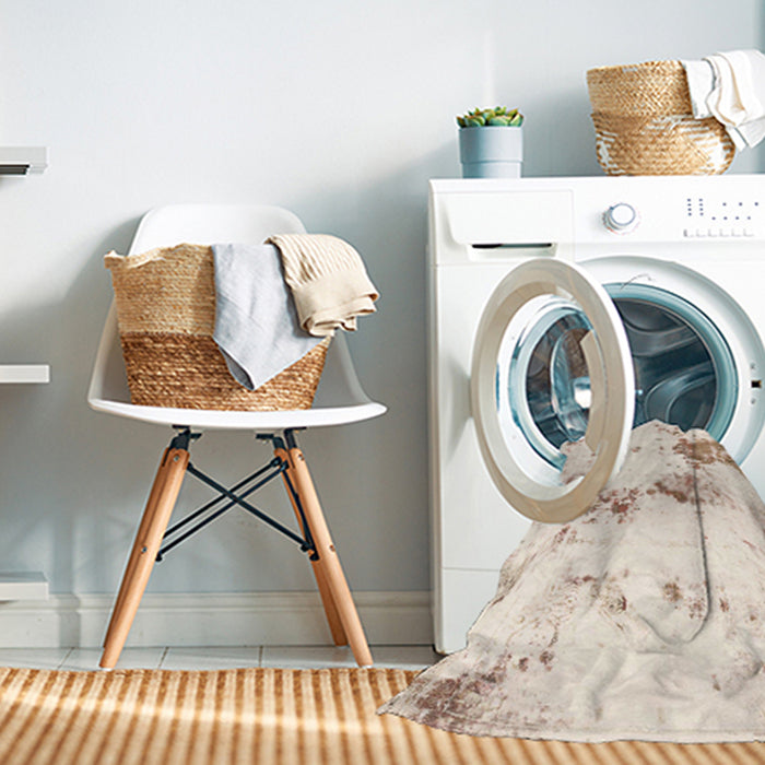 Machine Washable Abstract Pastel Orange Rug in a Washing Machine, wshabs2050