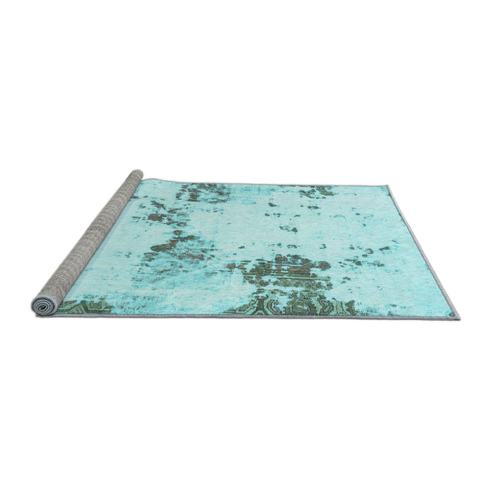 Sideview of Machine Washable Abstract Light Blue Modern Rug, wshabs2050lblu