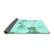 Sideview of Abstract Turquoise Modern Rug, abs2050turq