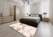 Abstract Pastel Orange Modern Rug in a Bedroom, abs2050