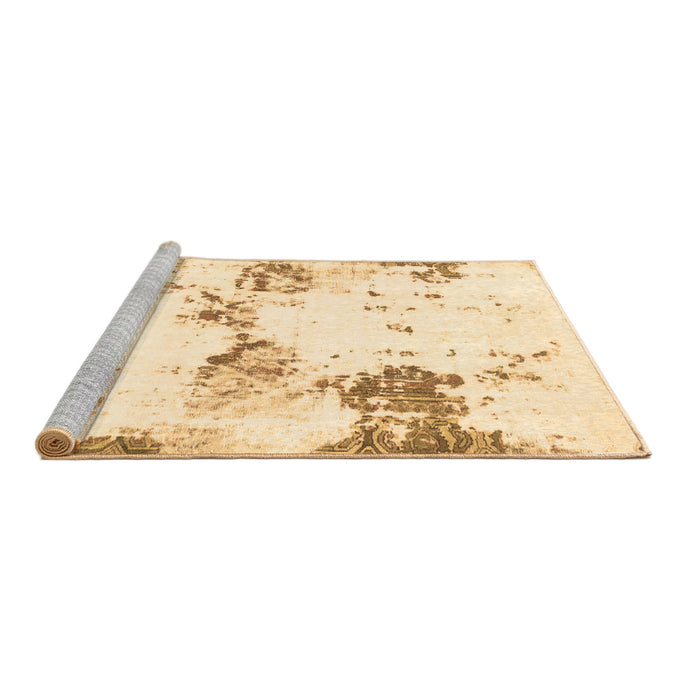 Sideview of Machine Washable Abstract Brown Modern Rug, wshabs2050brn