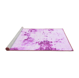 Sideview of Machine Washable Abstract Purple Modern Area Rugs, wshabs2050pur