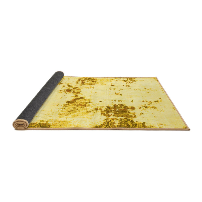Sideview of Abstract Yellow Modern Rug, abs2050yw