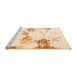 Sideview of Machine Washable Abstract Orange Modern Area Rugs, wshabs2050org