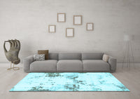 Machine Washable Abstract Light Blue Modern Rug, wshabs2050lblu