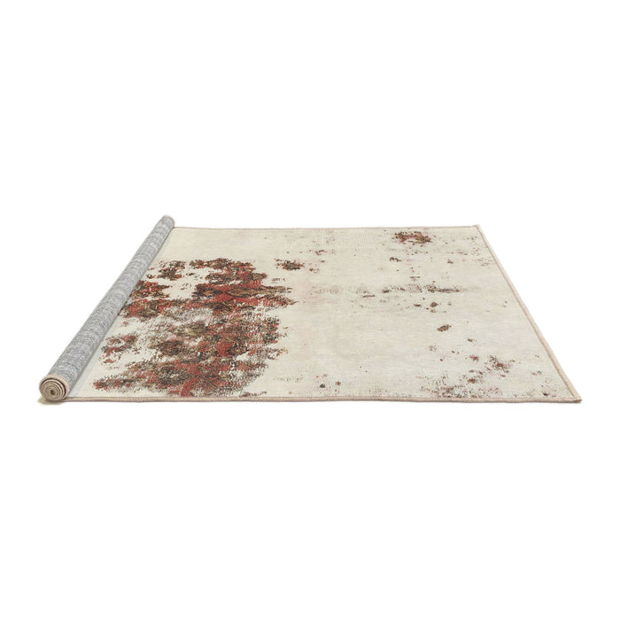 Sideview of Machine Washable Abstract Blanched Almond Beige Rug, wshabs2051