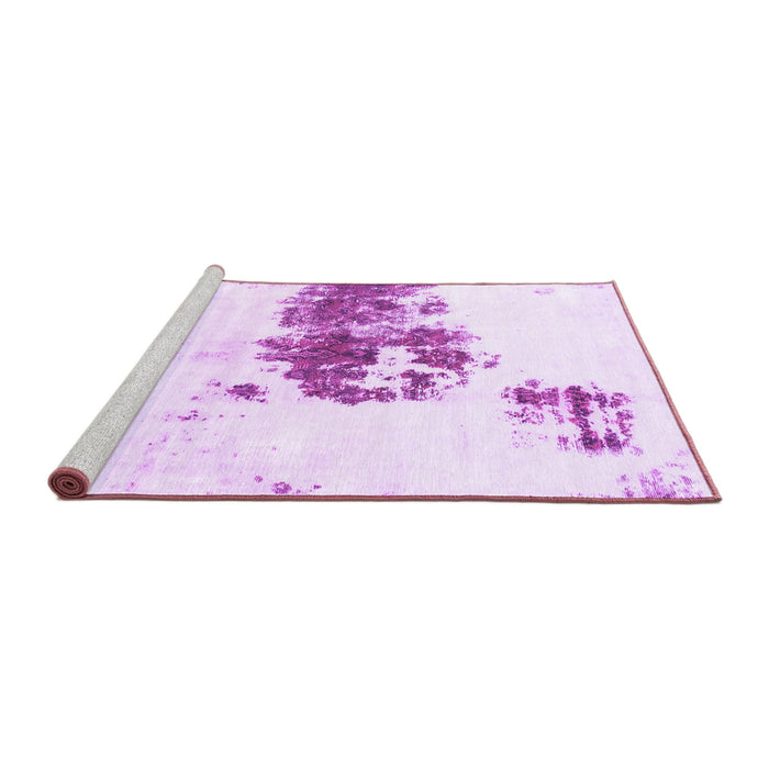 Sideview of Machine Washable Abstract Purple Modern Area Rugs, wshabs2051pur